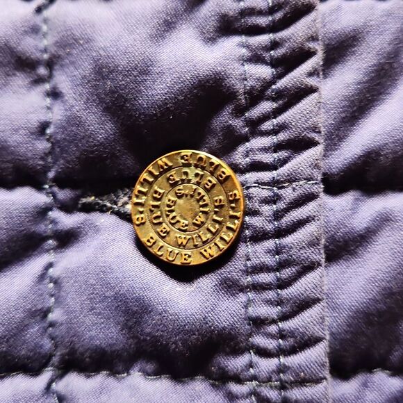 Blue Willi's Dark Blue Button-up Jacket Women's Size L Coat Cotton Knit - Picture 8 of 10